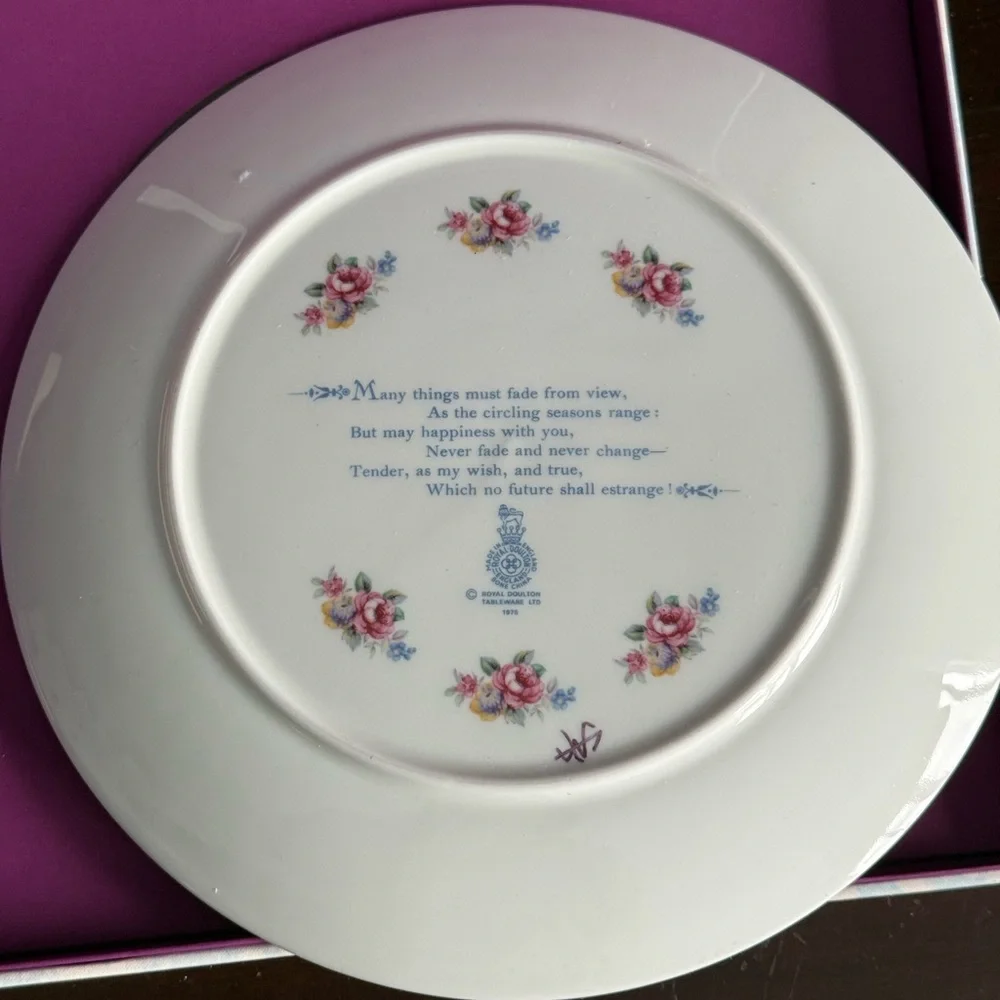 Vintage Royal Doulton Tableware Valentine's Day 1976 Collector Plate
